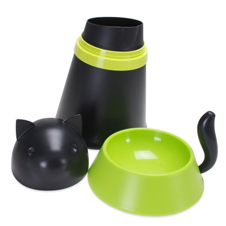 Qualy pet food container with food bowl