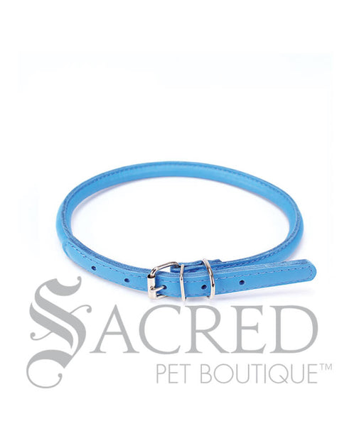 Soft Rolled Round Leather Dog Collars Sacred Pet Boutique