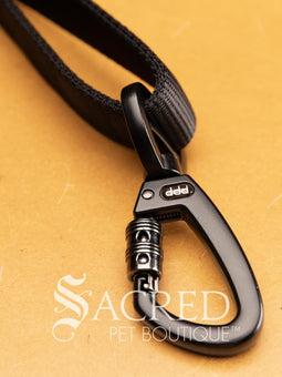 The Prestige Adjustable Ute Dog Tie clips into your tie down points, swivels for safety and can be adjusted to the perfect length for your dog. Shown in the picture at its shortest adjustment.