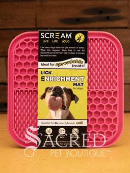 The gift pack is shown opened with the full selection of products on show. All pink or pink based items for female puppies.