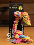 A Scream Rope Bone is perfect to teach your puppy to fetch, play and chew appropriately. Rope bones assist in dental health.