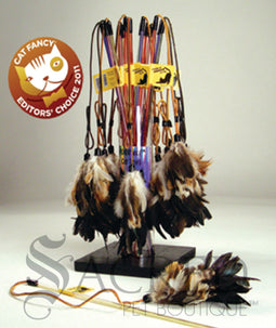 Display of many Pouncer cat toys against a white background. The toy has won an editors choice award for 2011.