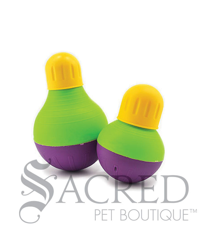 Bob-a-Lot Durable boredom buster treat dispensing dog toy – Sacred